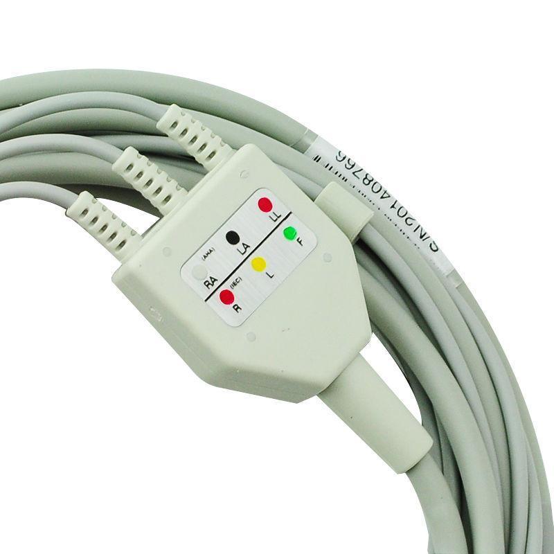 ЭКГ кабель пациента для HP/Philips 78352C, 78534C, 78834C, M1001A/B, M1002A/B, M1722A, BM1723A/B, M2475B, M3000A, M3001A, M3046А, M4735A, 3 электрода кнопка 4мм, круглый разъем 12Pins
