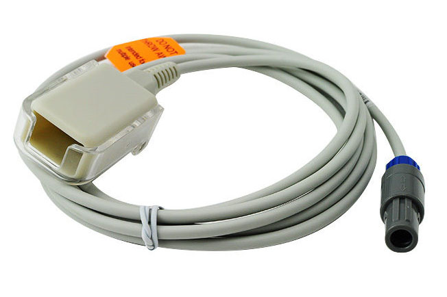 Соединительный кабель SpO2 для Mindray MEC-1000, MEC-2000, (кроме PM 7000, PM 8000, PM 9000, MEC-1200), 0010-20-42594, 6 Pin, 2 ключа, 40 градусов