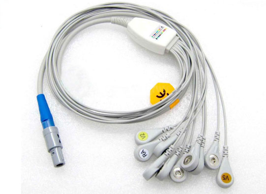 ЭКГ кабели отведений для суточного монитора Biomedical Instruments (BI) 7отведений, кнопки, коннектор 7 Pin