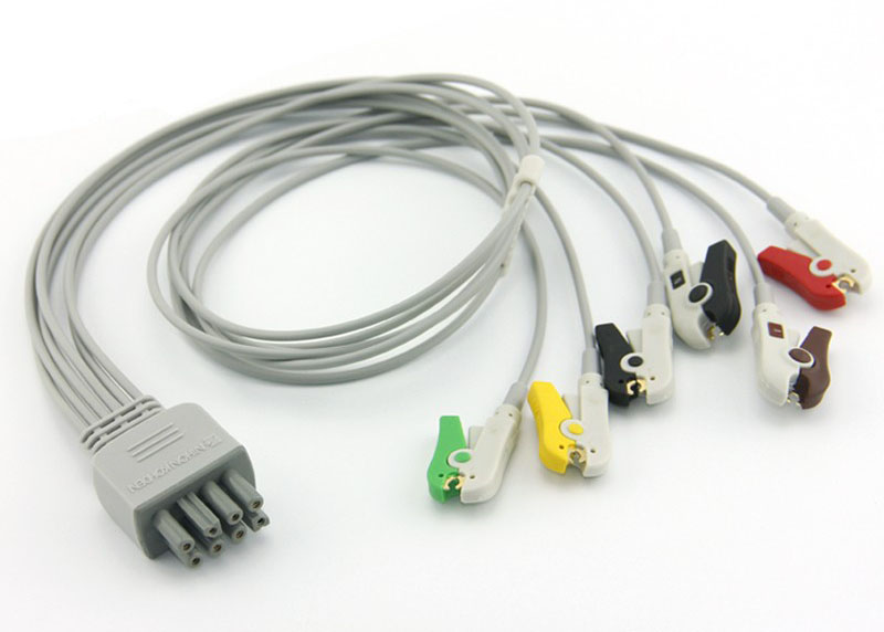 ЭКГ кабель отведений для монитора пациента Nihon Kohden BSM-2300 Life Scope I, BSM-2301, BSM-4100 Life Scope P, BSM-5100 Life Scope A, BSM-6000 series, BSM-6301K, BSM-6501K, BSM-6701K, BSM-9510 Life Scope M, BSM-9800 Life Scope S, Life Scope 6700 Series, Life Scope TR, ZM-900 Series Transmitters, K912, 6 отведений, клипса
