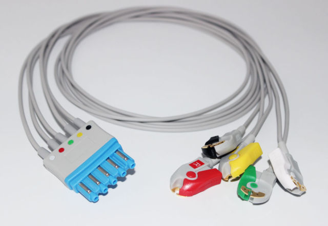 ЭКГ кабель отведений пациента для Philips M1971A, (используется с M1668A), 5 отведений, клипсы