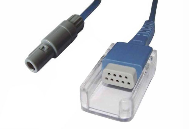 Удлиннительный кабель адаптер SpO2 для пульсоксиметрического датчика  Draeger Fabius Tiro, Vista-120, с Redel 6 pin на DB9, аналог 2606487