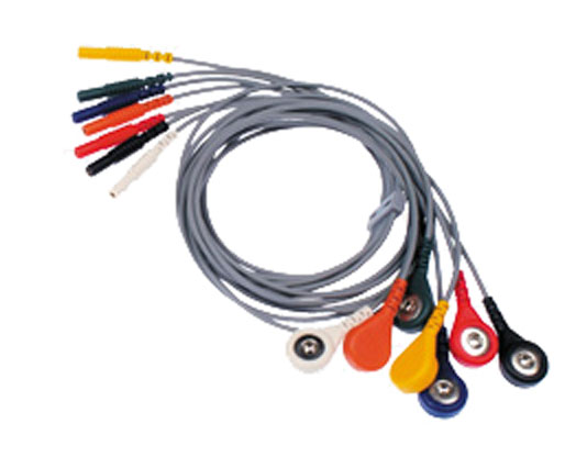 ЭКГ кабели отведений для суточного монитора Альтоника Махаон-03, старые модели, H366, DIN 2мм, комплект из 7 отведений
