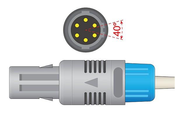 Датчик пульсоксиметрический SpO2 Draeger Vista 120, коннектор: 6 pins, 2-ключа, 40 градусов, детский, клипса