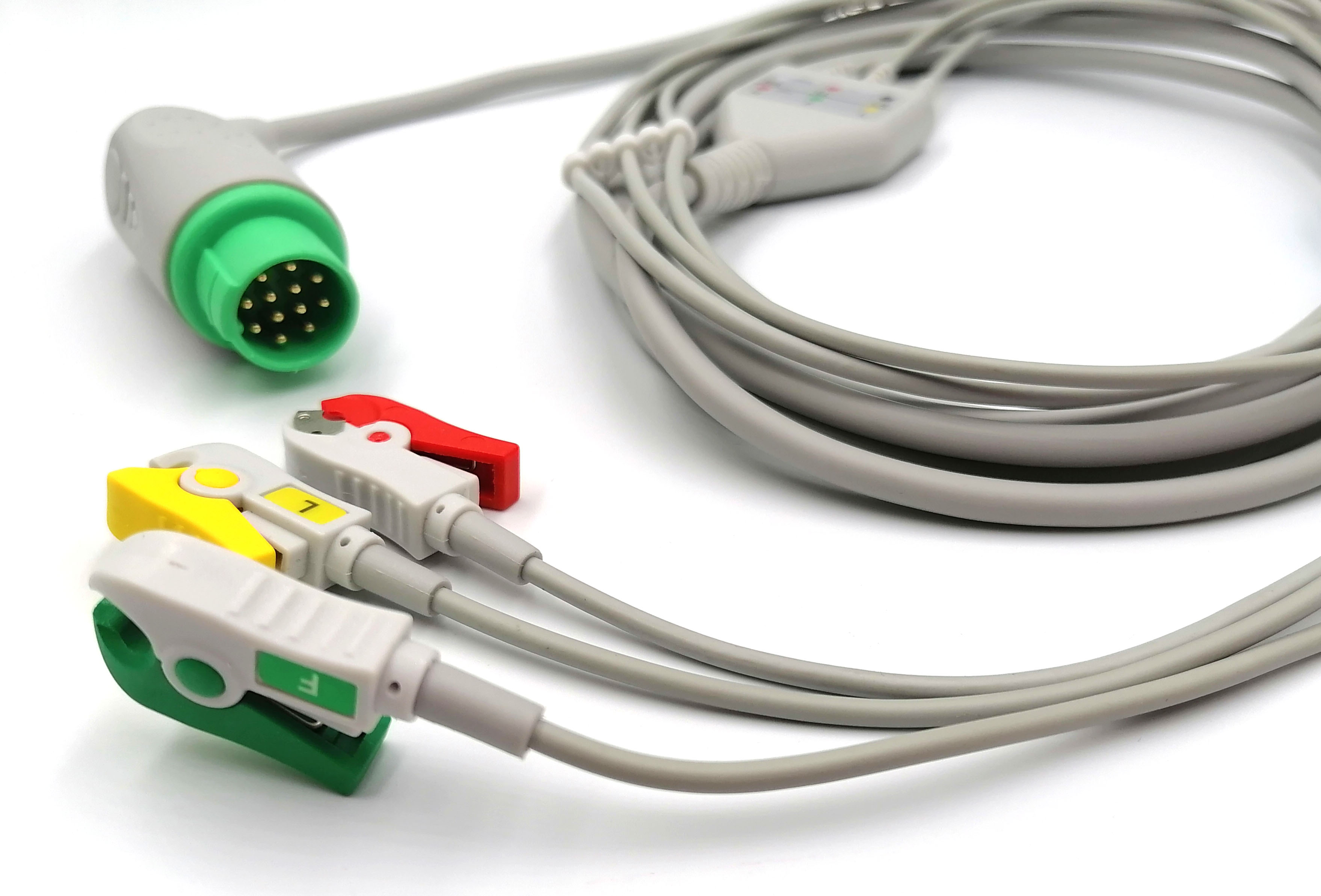 ЭКГ кабель пациента для HUNTLEIGH LifePulse 110, LP110, LP-110S, 3 отведения, зажимы