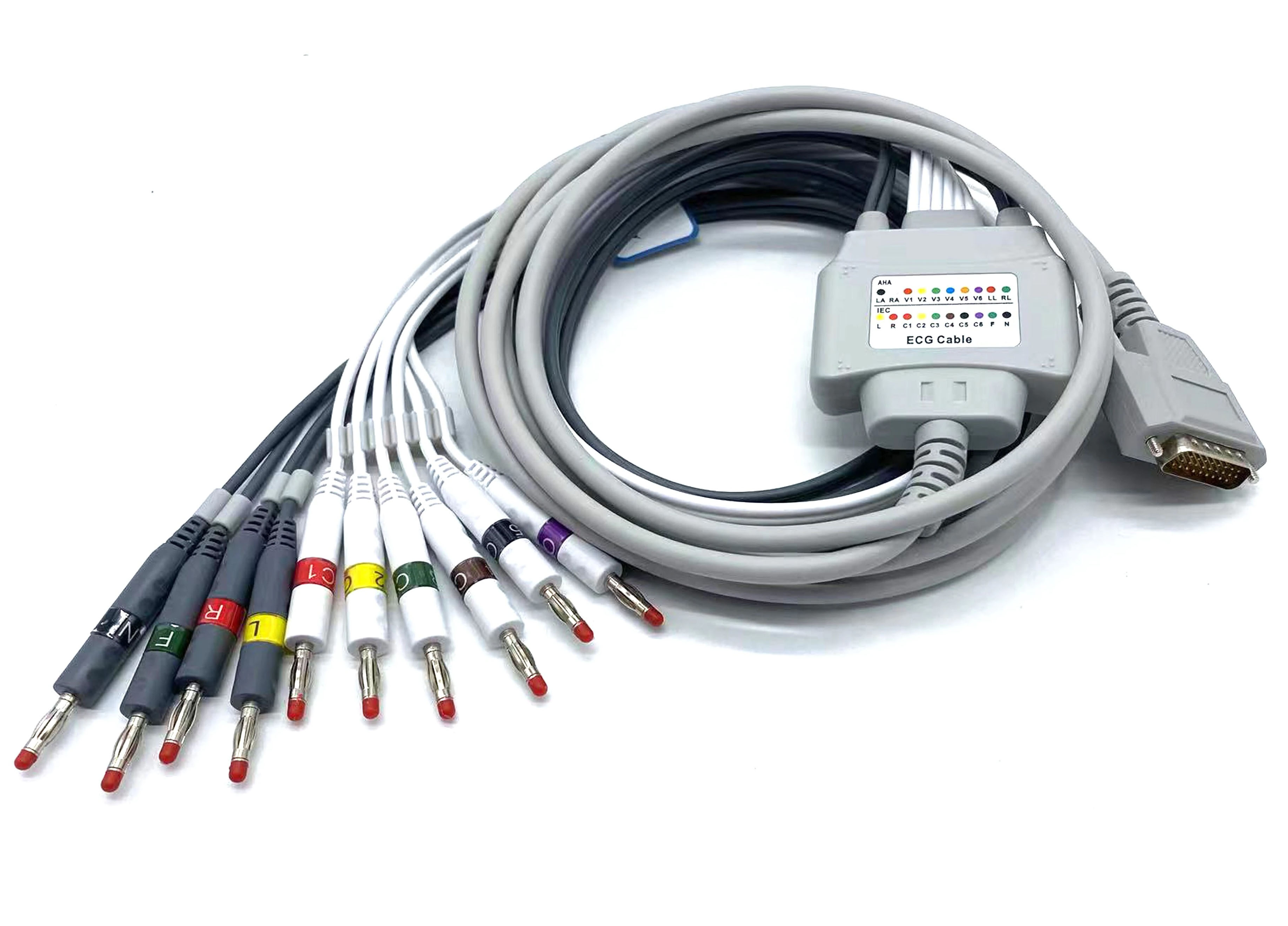 ЭКГ кабель пациента для Zoncare iMAC 12, iMAC 120, iMAC 300, штекер banana 4мм
