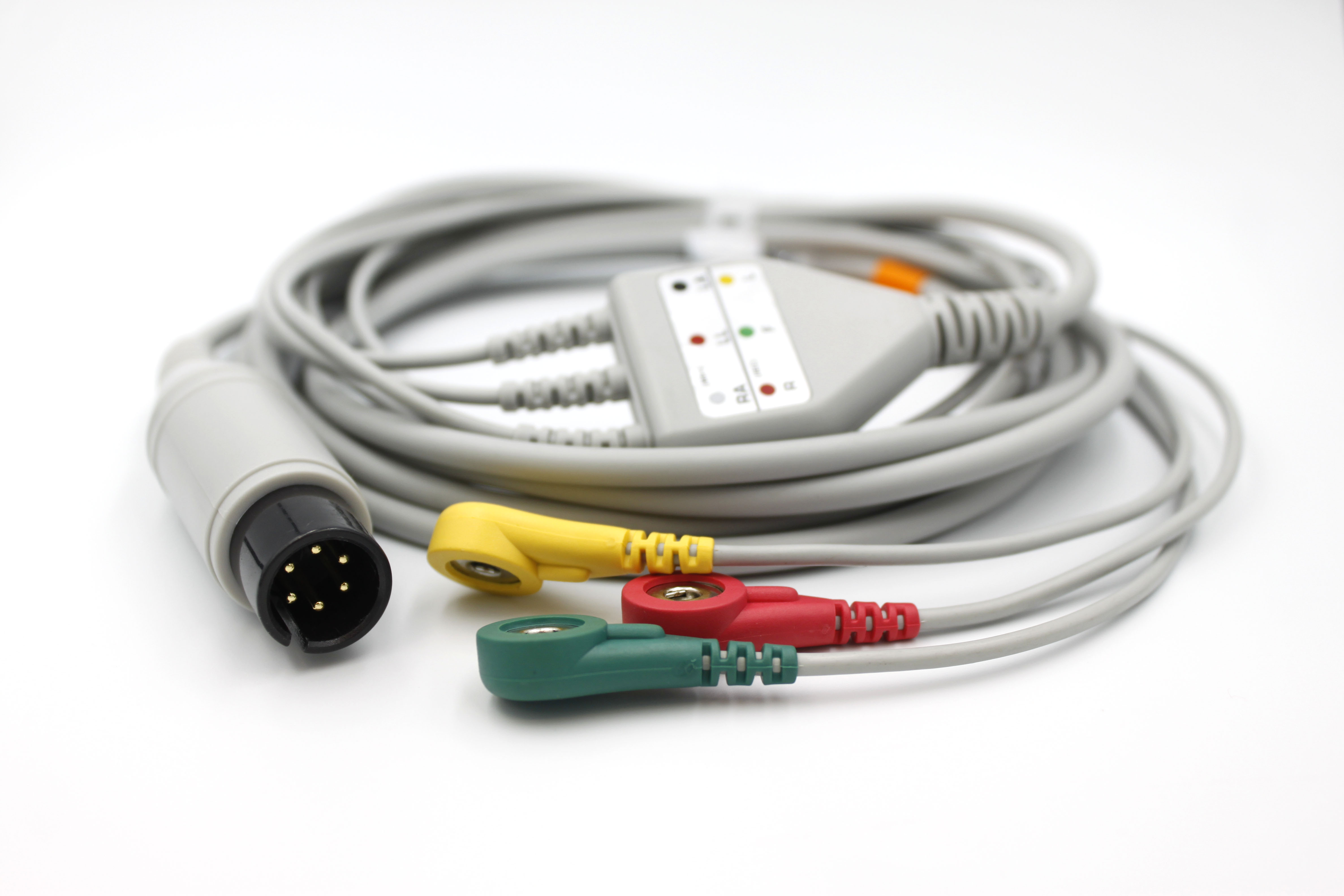 ЭКГ кабель пациента для Nellcor NPB 4000C, 3 отведения, разъем 6pin, кнопка