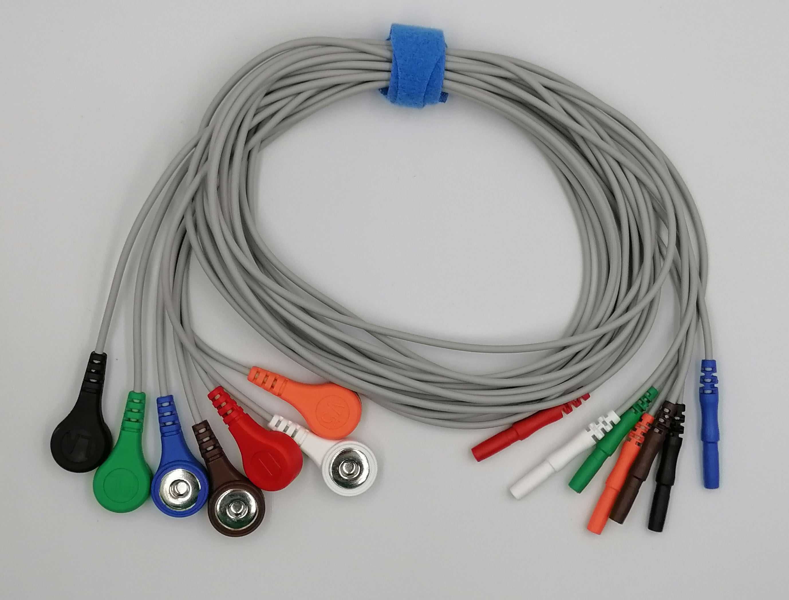 ЭКГ кабели отведений для суточного монитора Medilog Darwin FD5, FD-, DIN 1,5мм, комплект из 7 отведений