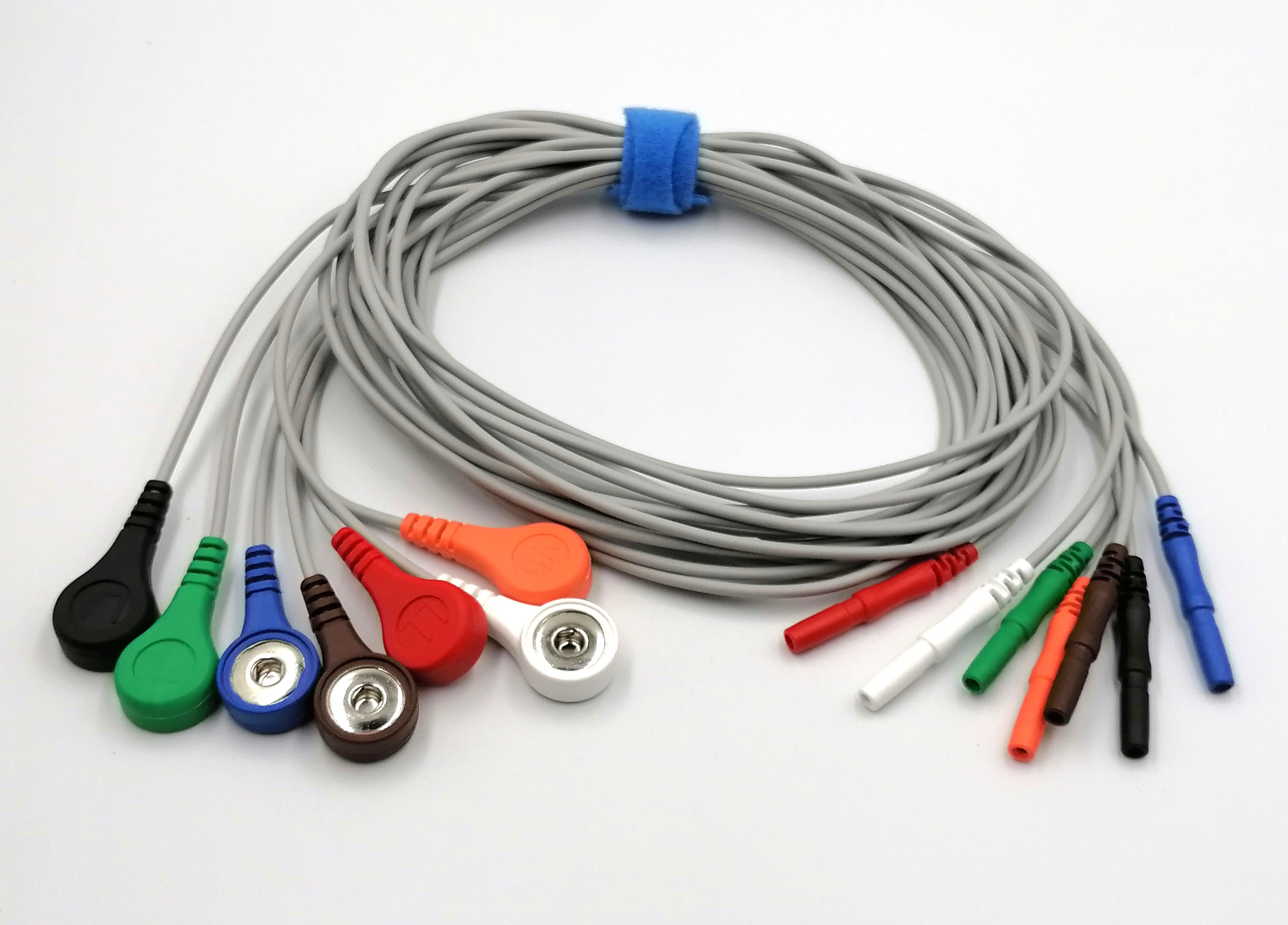 ЭКГ кабели отведений для суточного монитора Альтоника Махаон-03, новые модели, H467, H478, DIN 1,5мм, комплект из 7 отведений