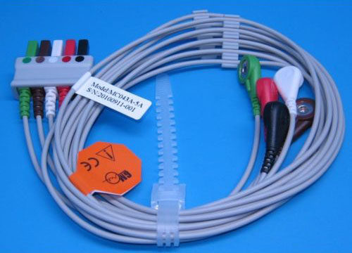 ЭКГ кабель отведений для монитора пациента Siemens Draeger SC 6000, SC 6002XL, SC 7000, SC9000, Delta, Infinity, Gamma, XL, Vista, 5 отведений, кнопки