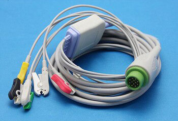 ЭКГ кабель отведений для монитора пациента  Dixion Storm D6, D8, 5 отведений, клипсы (15-031-0013)