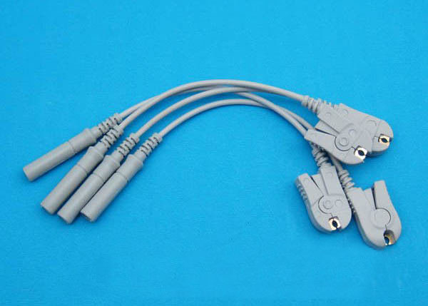 Кабели переходники ЭКГ со штекера DIN Needle 3мм на зажим Clip 10 шт в упаковке